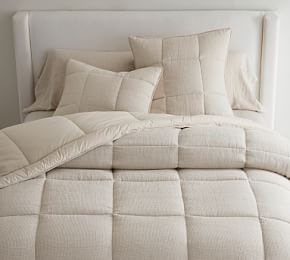 European Flax Linen Waffle Comforter | Pottery Barn