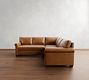 York Roll Arm Leather 3-Piece L-Shaped Sectional (96&quot;)