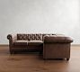 Chesterfield Roll Arm Leather 3-Piece Sectional (97&quot;)