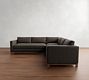 Jake Leather Brindle Wood Base 3-Piece L-Shaped Sectional (111&quot;)