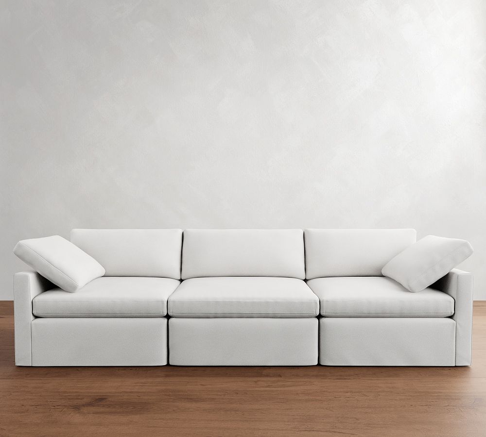Dream Slim Arm Slipcovered Modular Sofa (117"156") Pottery Barn