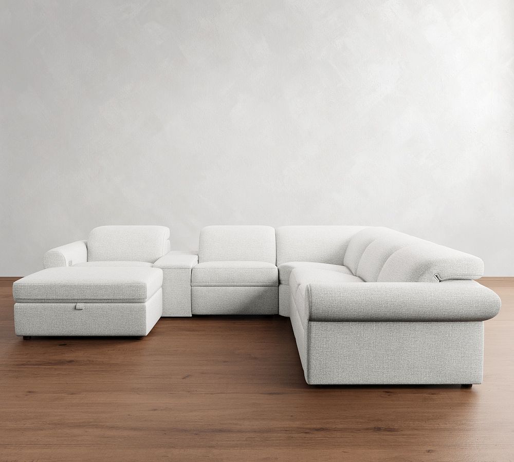 Ultra Lounge Roll Arm 7-Piece Reclining Wedge Sectional (130&quot;)