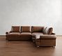 Canyon Roll Arm Leather 3-Piece Wedge Sectional (130&quot;)