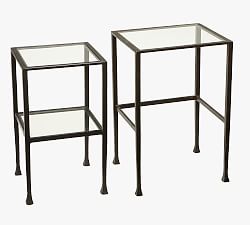 Tanner Nesting End Tables, Blackened Bronze - Set of 2