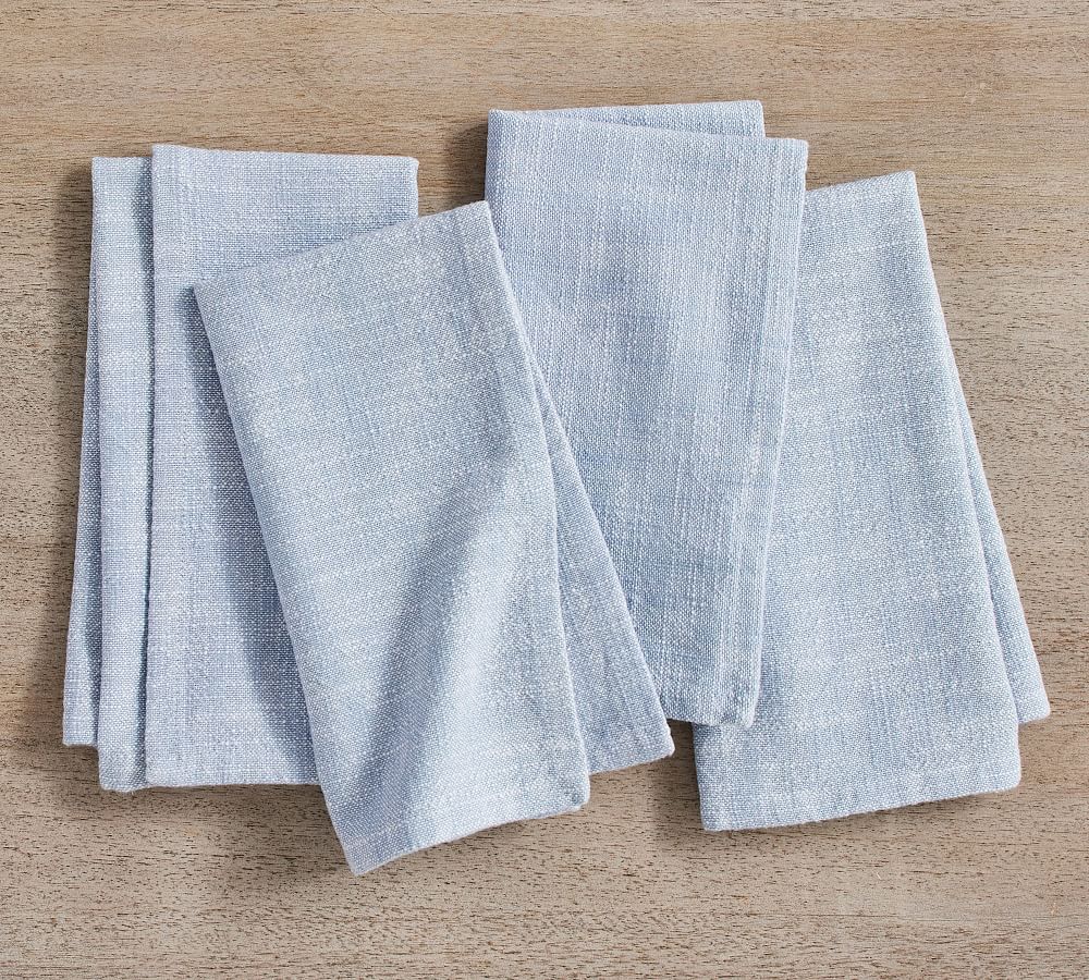 Organic Cotton Casual Napkins, Set of 4, Color: Chambray