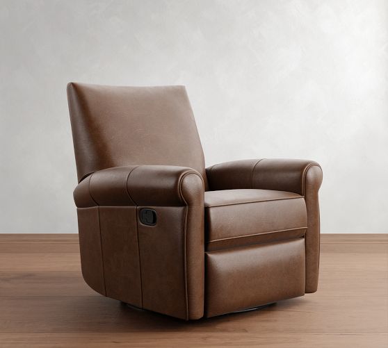 Grayson Leather Swivel Recliner Pottery Barn