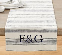 French Striped Organic Cotton Table Runner