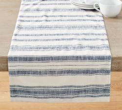 French Striped Organic Cotton Table Runner