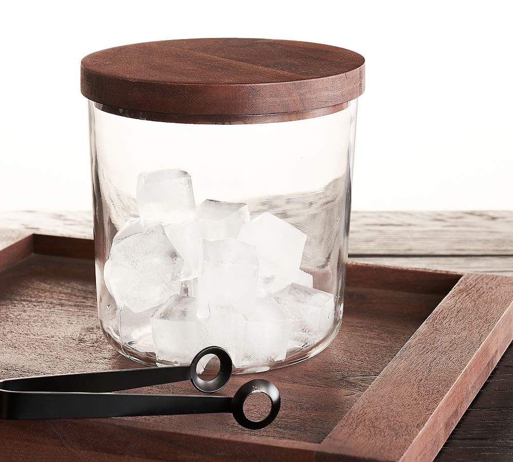 Chateau Handcrafted Glass &amp; Wood Ice Bucket