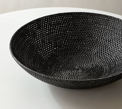 Woven Rattan Vase Collection, Black