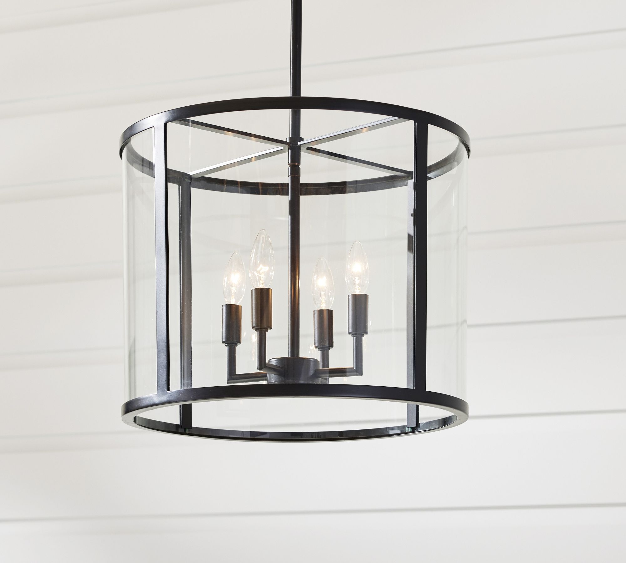 Manor Outdoor Round Glass & Iron Pendant