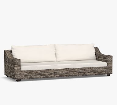 Torrey Wicker Slope Arm Outdoor Sofa (110