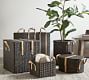 Austin Woven Basket Collection - Distressed Black