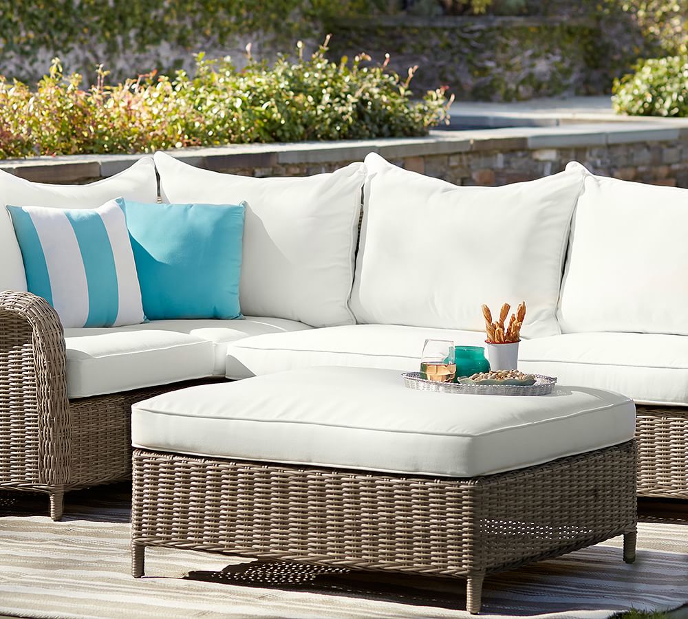 Torrey All-Weather Wicker Sectional Ottoman (37&quot;)