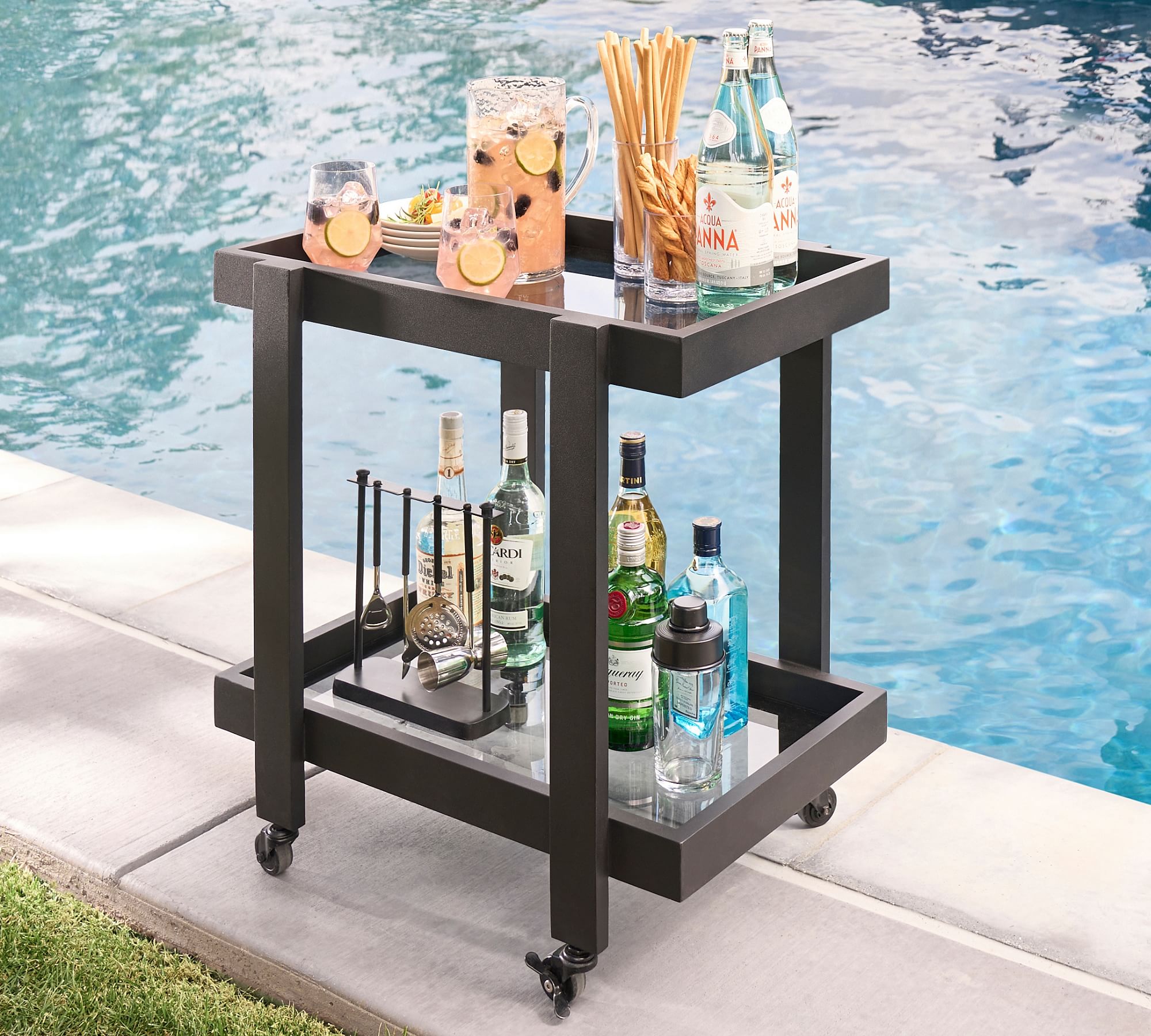 Malibu Metal Bar Cart (27")