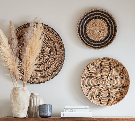 Round woven wall art sale