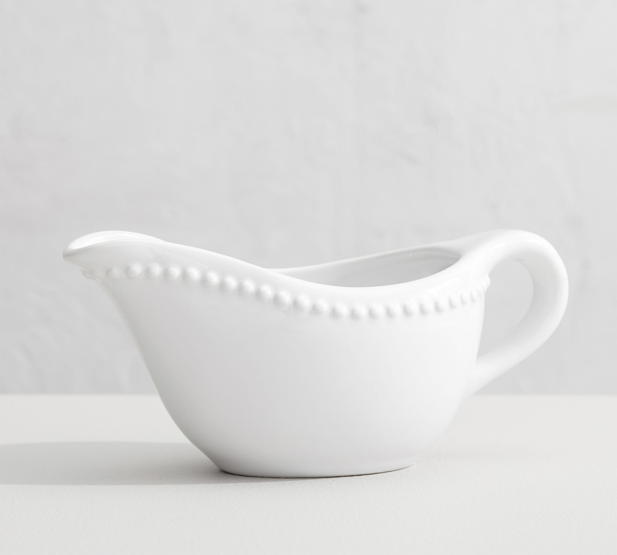 Emma Beaded Stoneware Gravy Boat