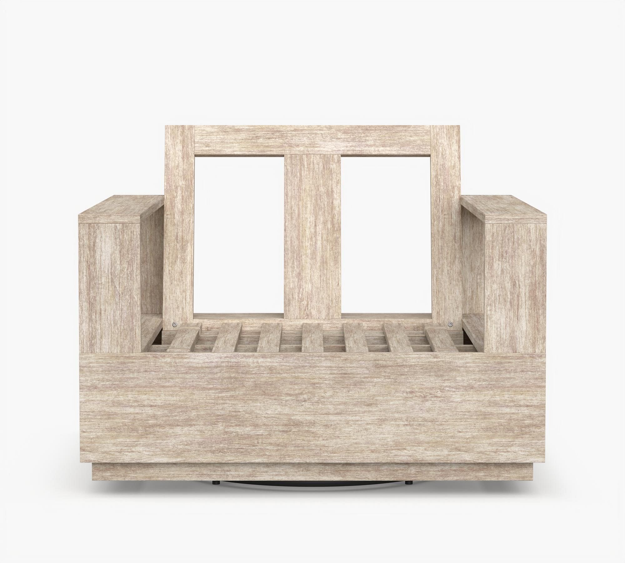 Indio Wood Modern Swivel Outdoor Lounge Chair