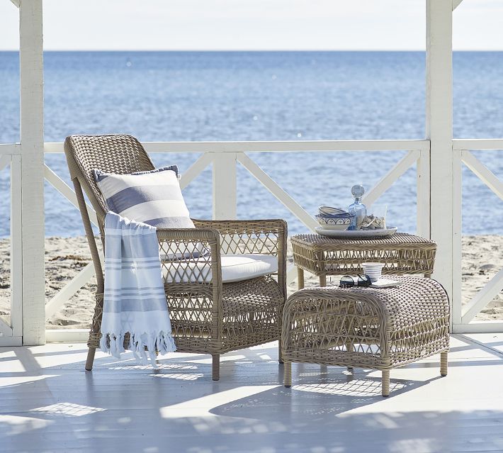 Dawn Alu-Rattan Outdoor Lounge Chair | Pottery Barn