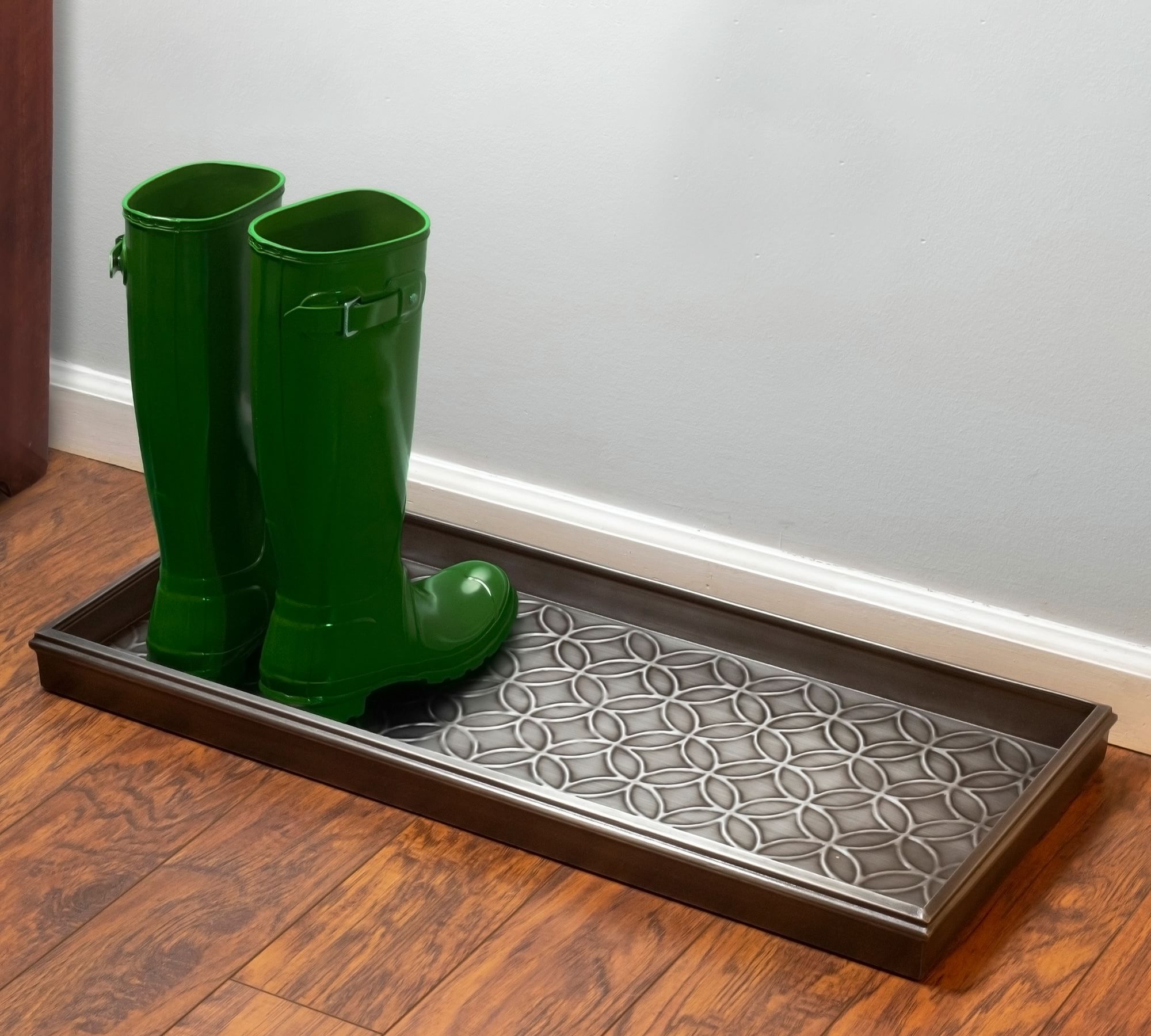 Patterned Gray Boot Tray