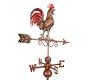 Rooster Copper/Red Weathervane