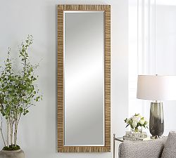 Nantucket Rattan Floor Mirror | Pottery Barn