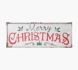 Merry Christmas Holly Vintage Wall Art