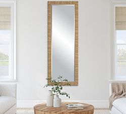 Nantucket Rattan Floor Mirror | Pottery Barn