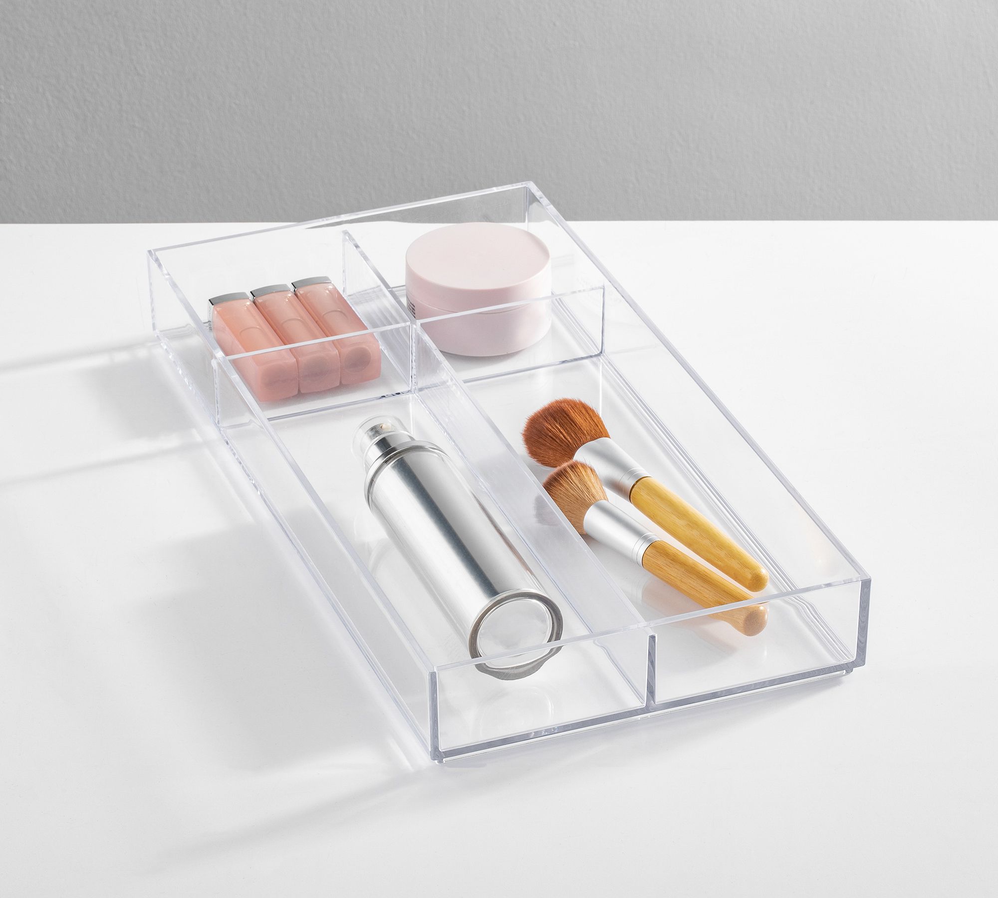 Clear Plastic Cosmetic Drawer Organizer - Set of 2