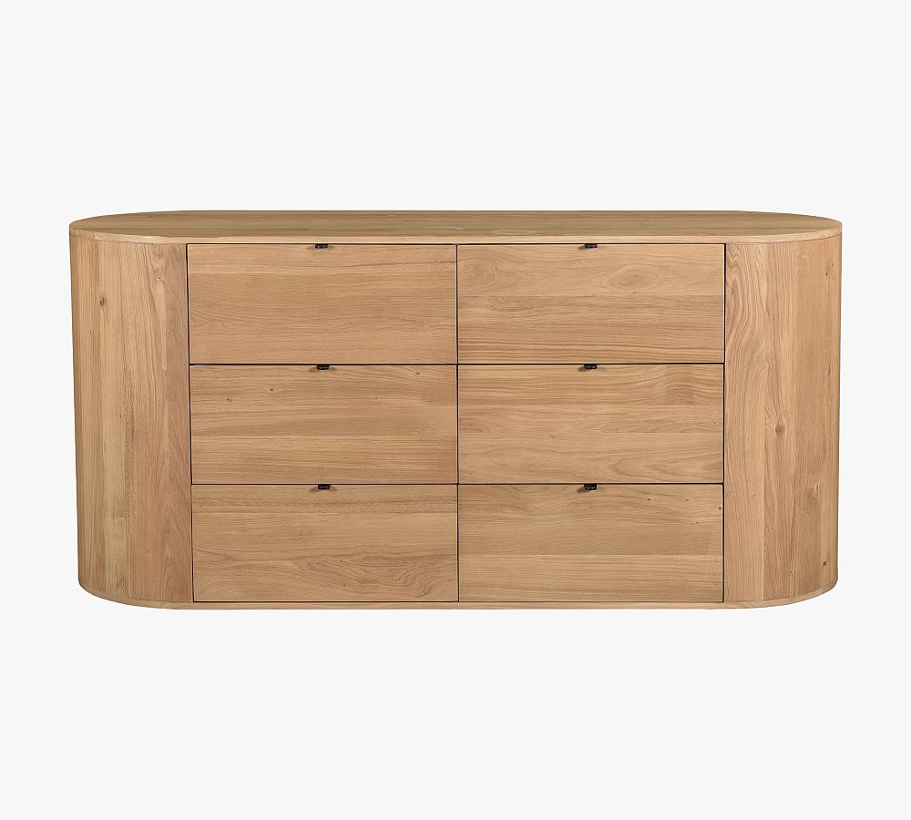 Scandinavian Solid Oak 6-Drawer Dresser with Soft-Close and Felt-Lined Drawers