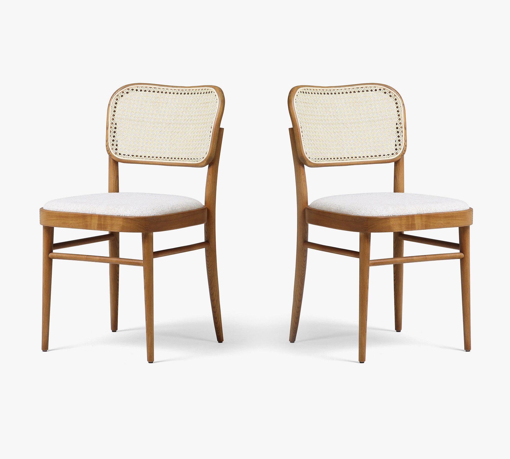 Brennan Upholstered Cane Dining Chairs - Set of 2