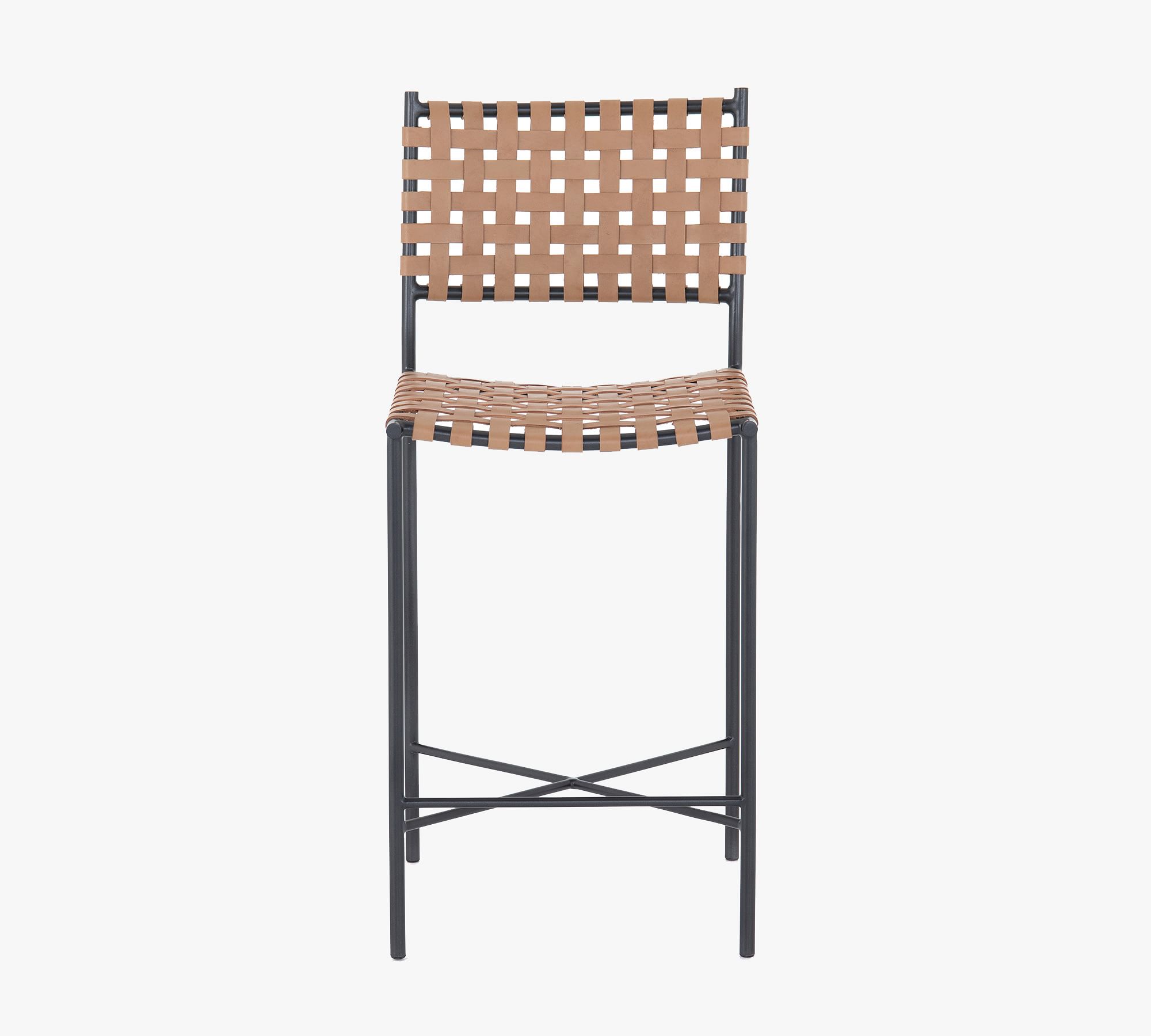 Kleio Woven Leather Stool