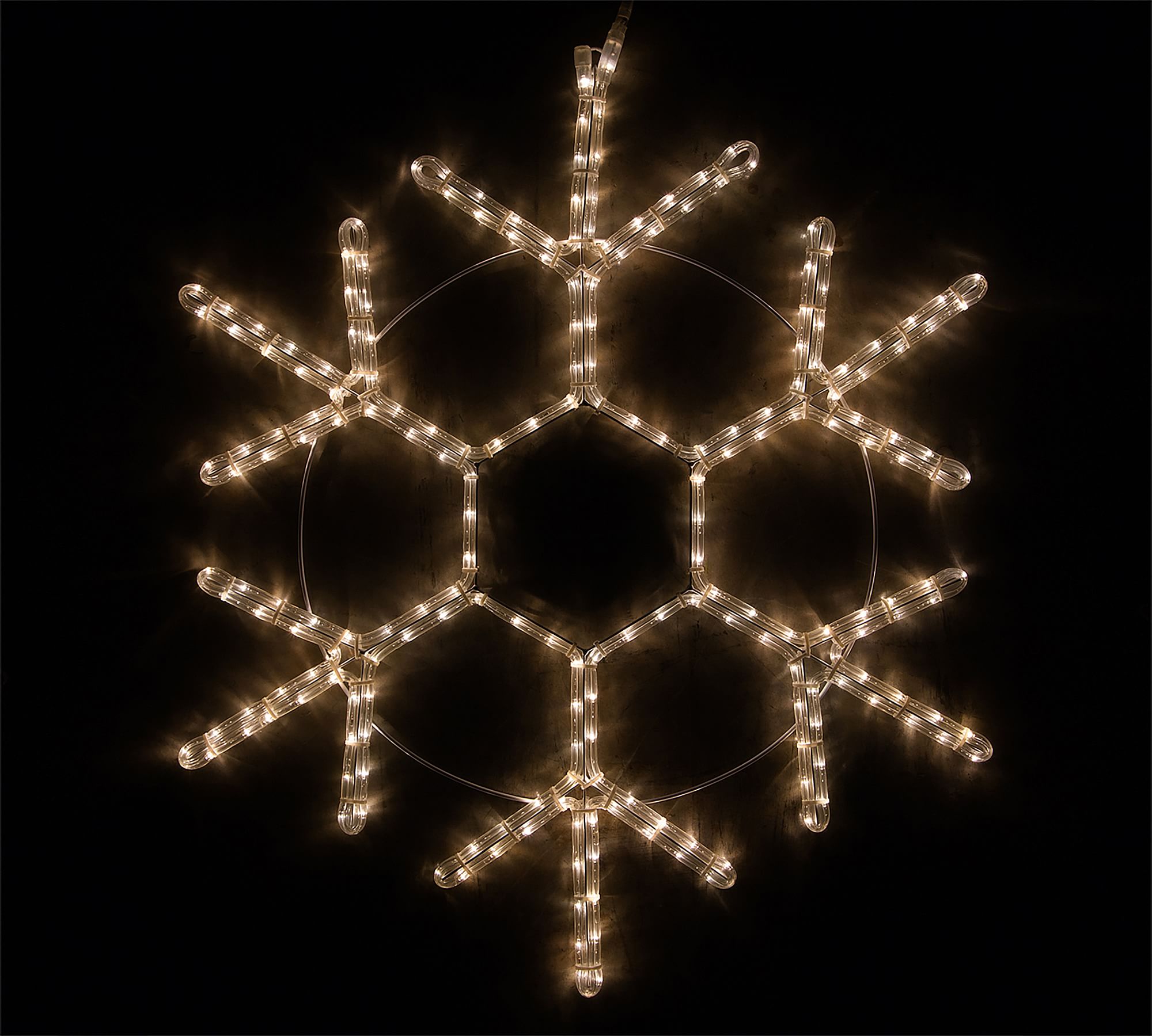 LED Lit Warm White Snowflakes