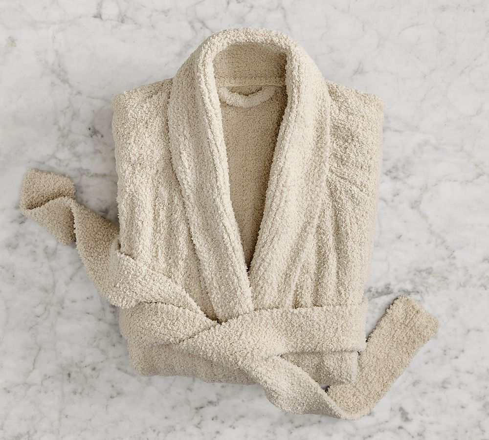 Cozy Ribbed Robe (Cream) (Size Large)