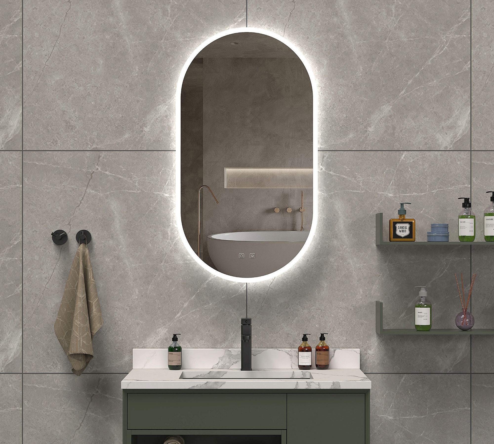 May Oval Lighted LED Mirror