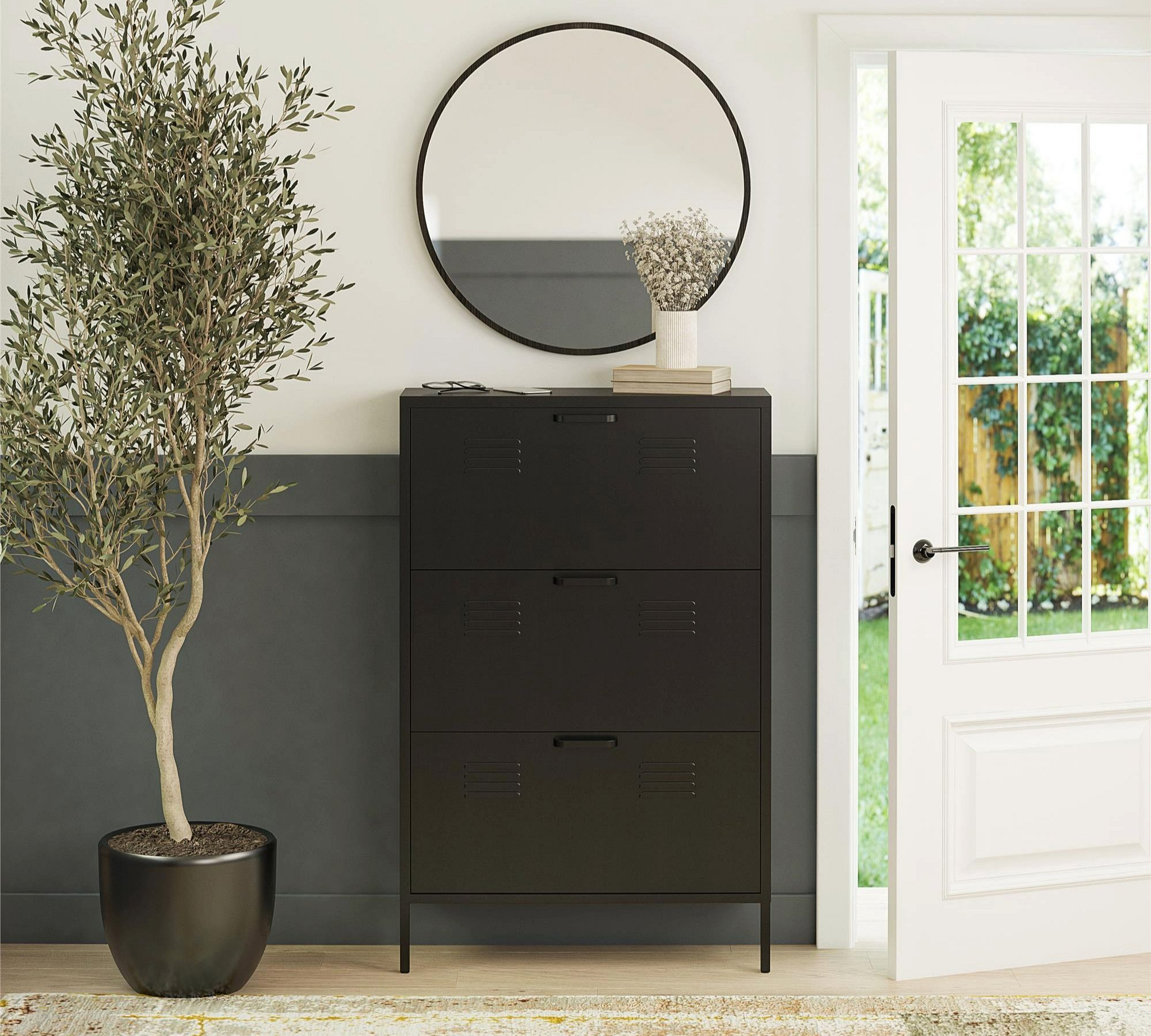 Oxford Metal 3 Door Shoe Storage Cabinet