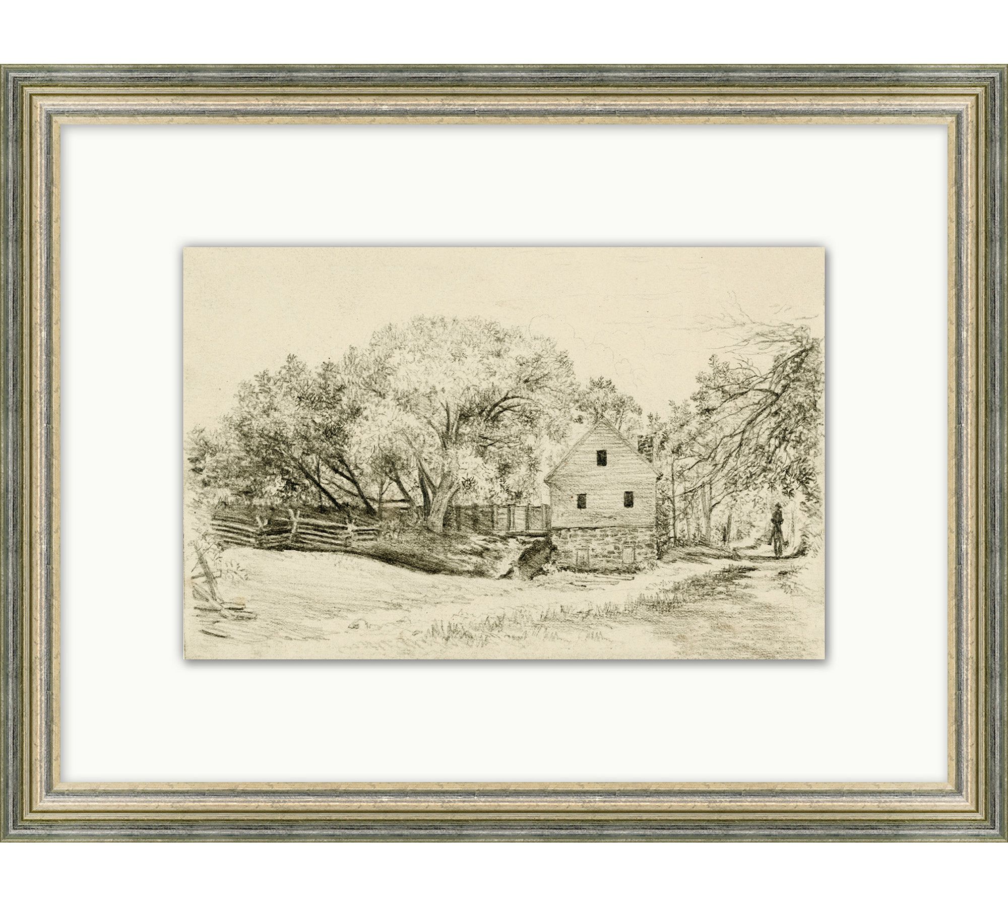 Peaceful Forest Cabin Framed Print