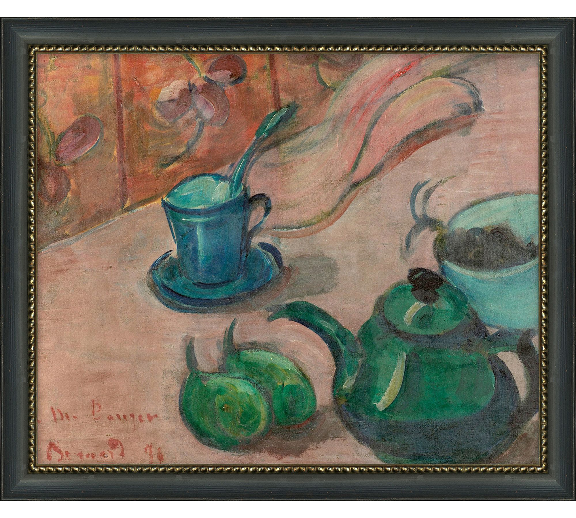 Green Teapot Framed Print