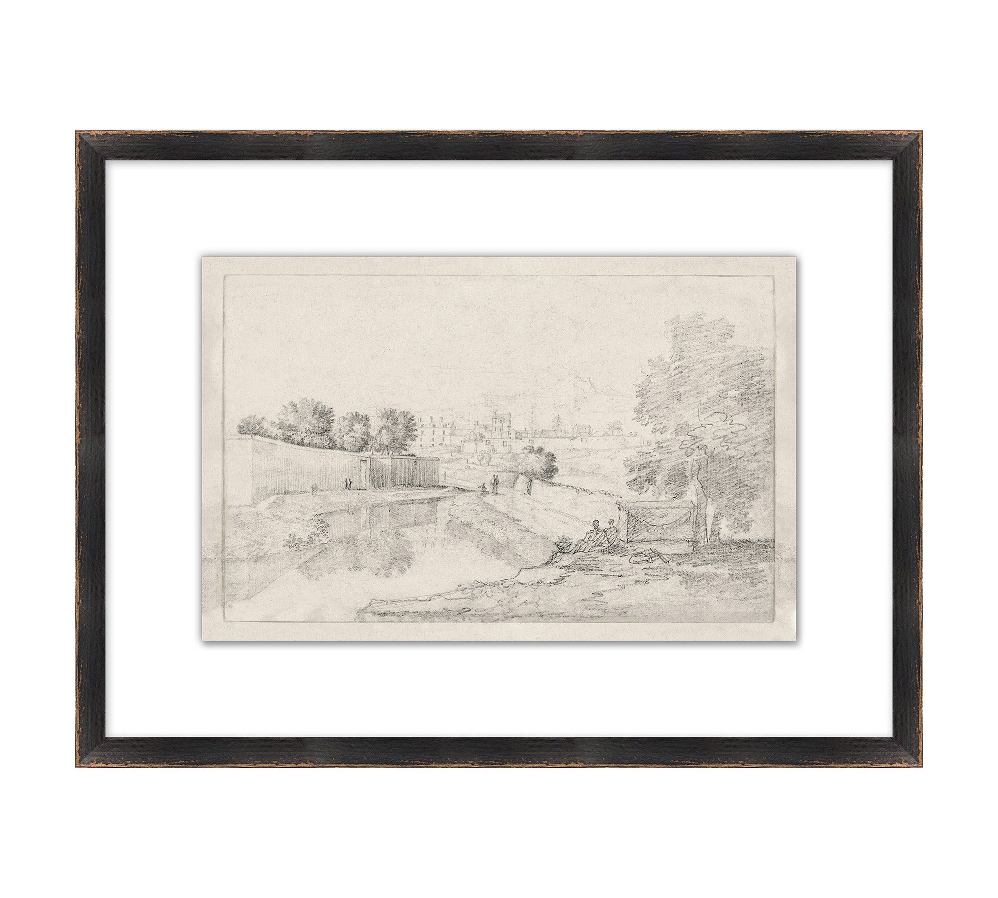 European Countryside Sketch Framed Print