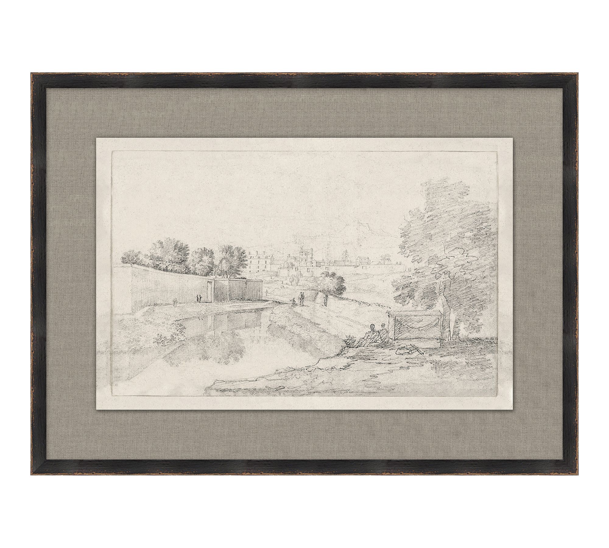 European Countryside Sketch Framed Print