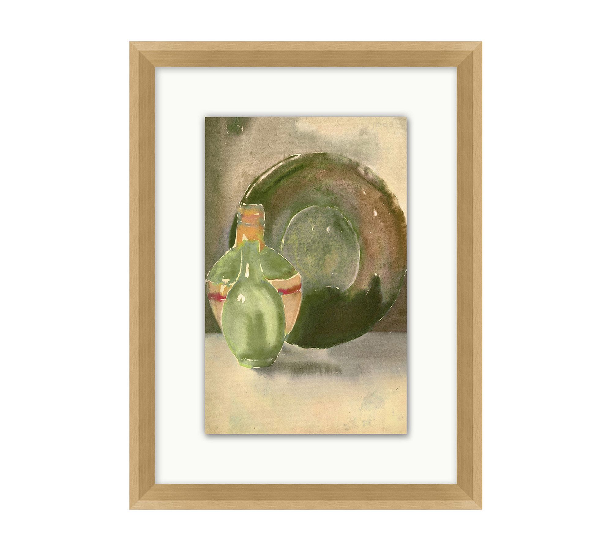Watercolor Dishes Framed Print