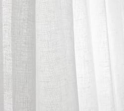 Custom Emery Linen Sheer Drape - White