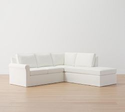 Cameron Roll Arm Slipcovered 3-Piece Bumper Sectional (100&quot;)