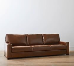 Turner Square Arm Leather Sofa (65&quot;&ndash;104&quot;)