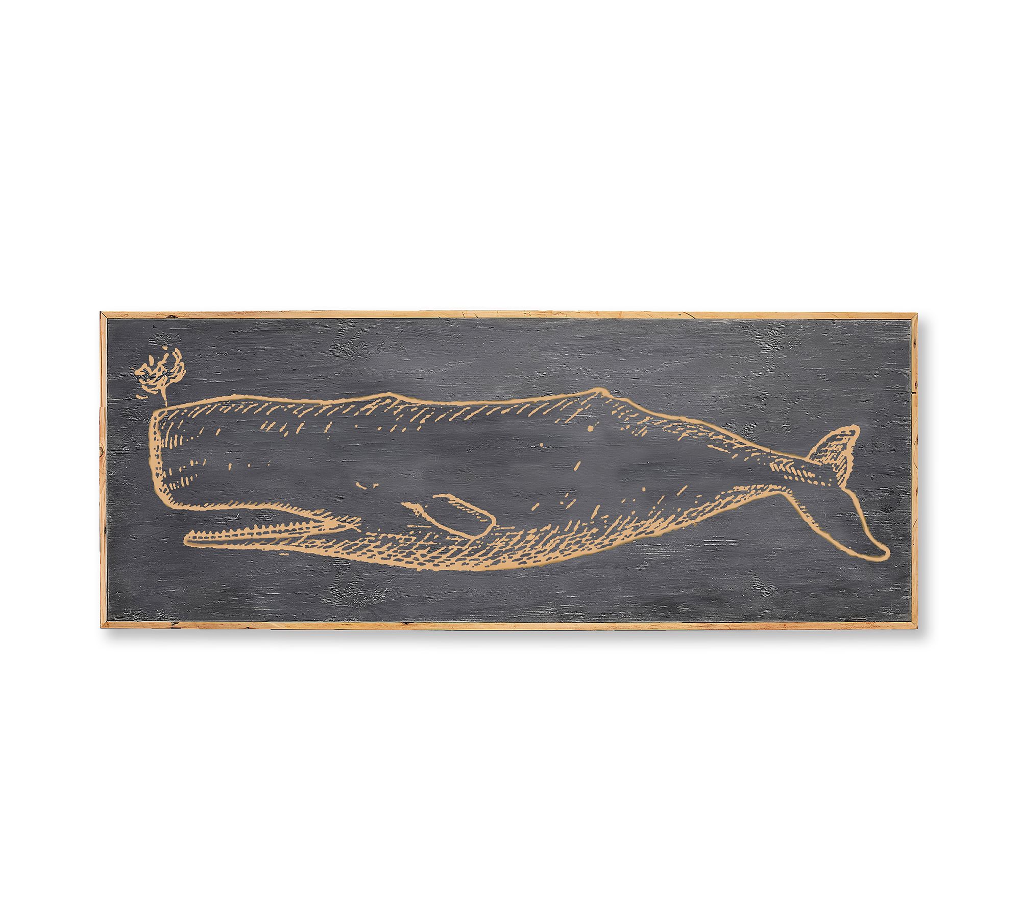 Carved Wood Whale Wall Art