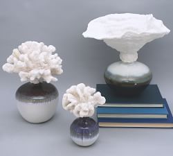 Cup Coral On Reactive Glazed Vase