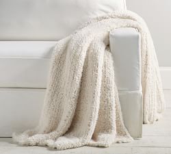 Faux Fur Knitted Oversized Throw Blanket