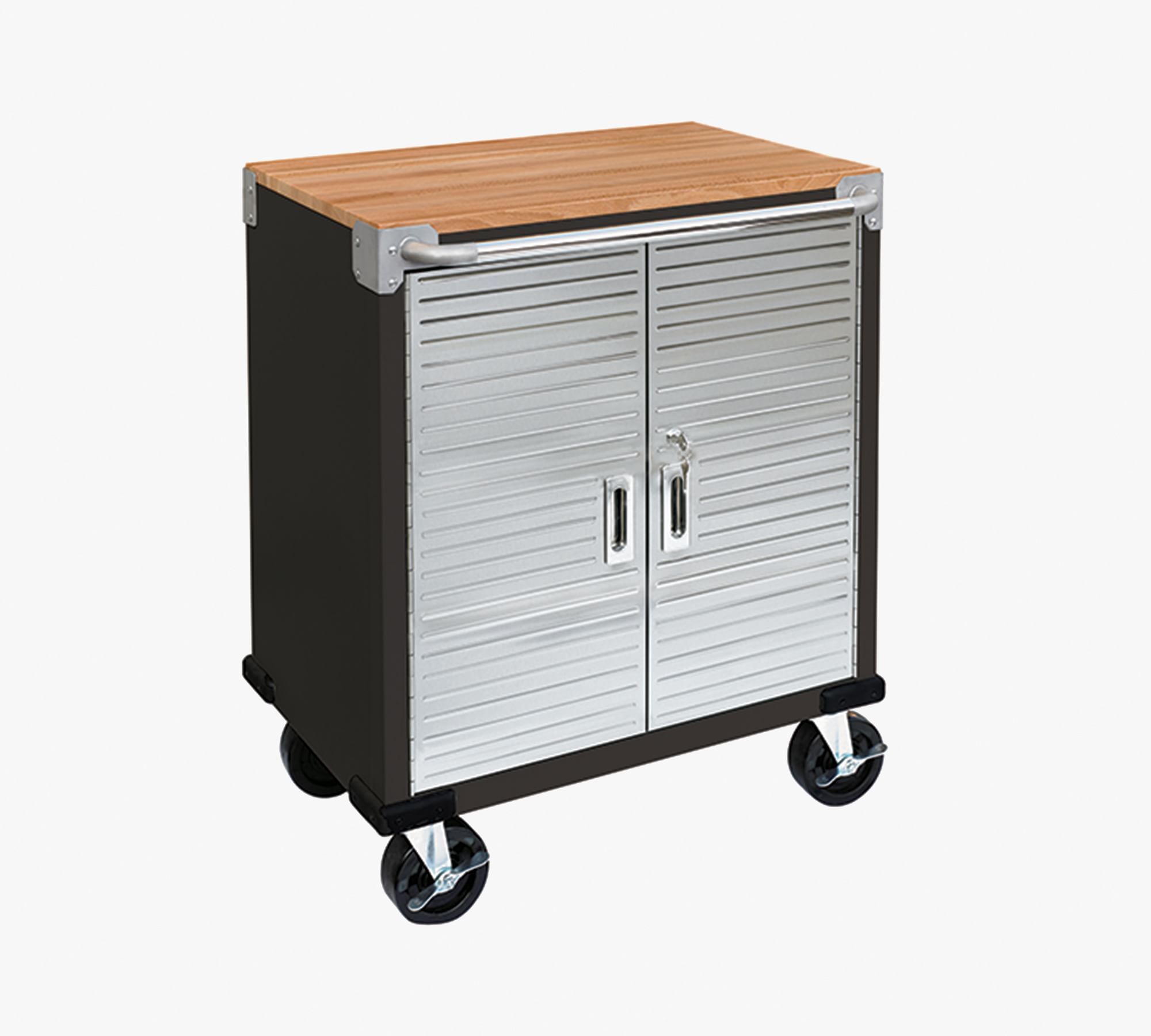 2-Door Stainless Steel Rolling Storage (28")