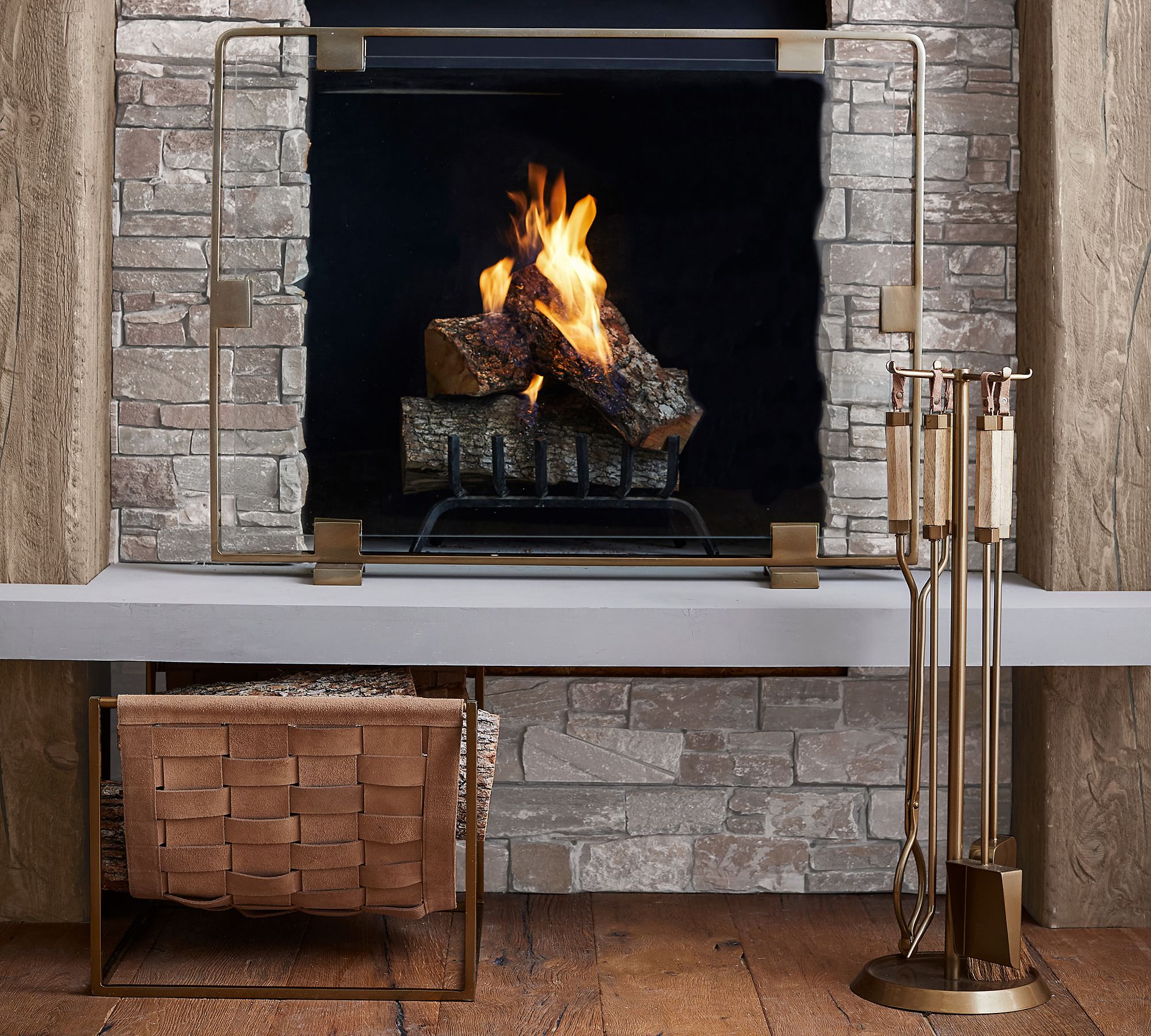 Vail Fireplace Collection - Brass