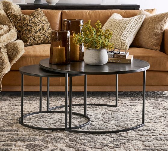 Duke Round Metal Nesting Coffee Table Pottery Barn